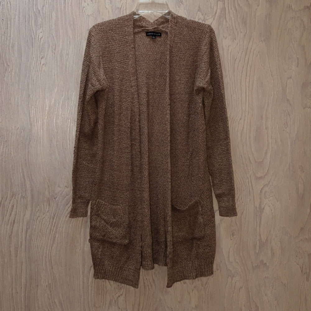 Love Ellie Cardigan Duster With Pockets Color Brown Size Medium